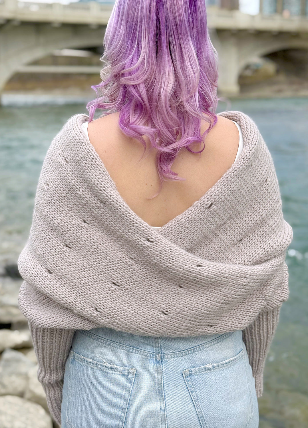 Easy Eyelet Sweater Scarf x @knitatude Kit - Yummy Yarn Fine Version