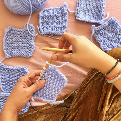 Stitch Sampler Kit: Learn The Basics Knitting Kit - Make your first Placemat &amp; Coasters