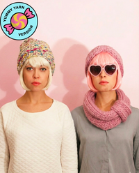 2 Kits Bundle @trustthemojo | The Blueberry Muffin Snood and Headband + Milkshake beanie - Yummy Yarn Version
