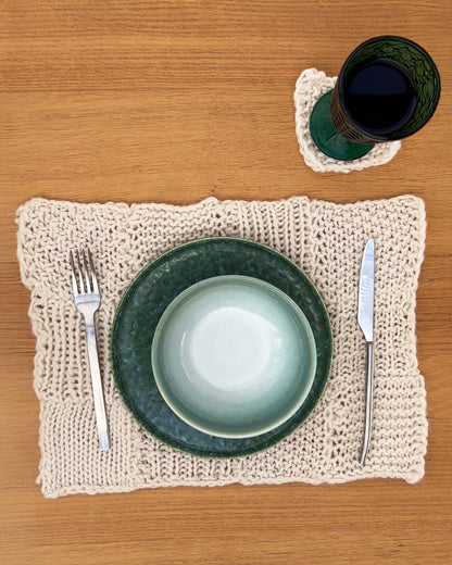 Stitch Sampler Kit: Learn The Basics Knitting Kit - Make your first Placemat &amp; Coasters