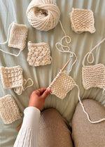 Stitch Sampler: Learn The Basics Knitting Kit - Make your first Cotton Placemat & Coasters