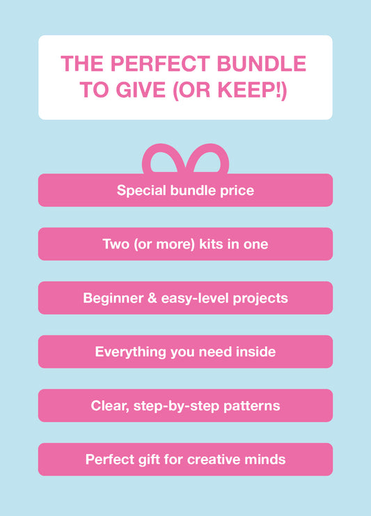 2 Kits Bundle @trustthemojo | The Blueberry Muffin Snood and Headband + Milkshake beanie - Yummy Yarn Version