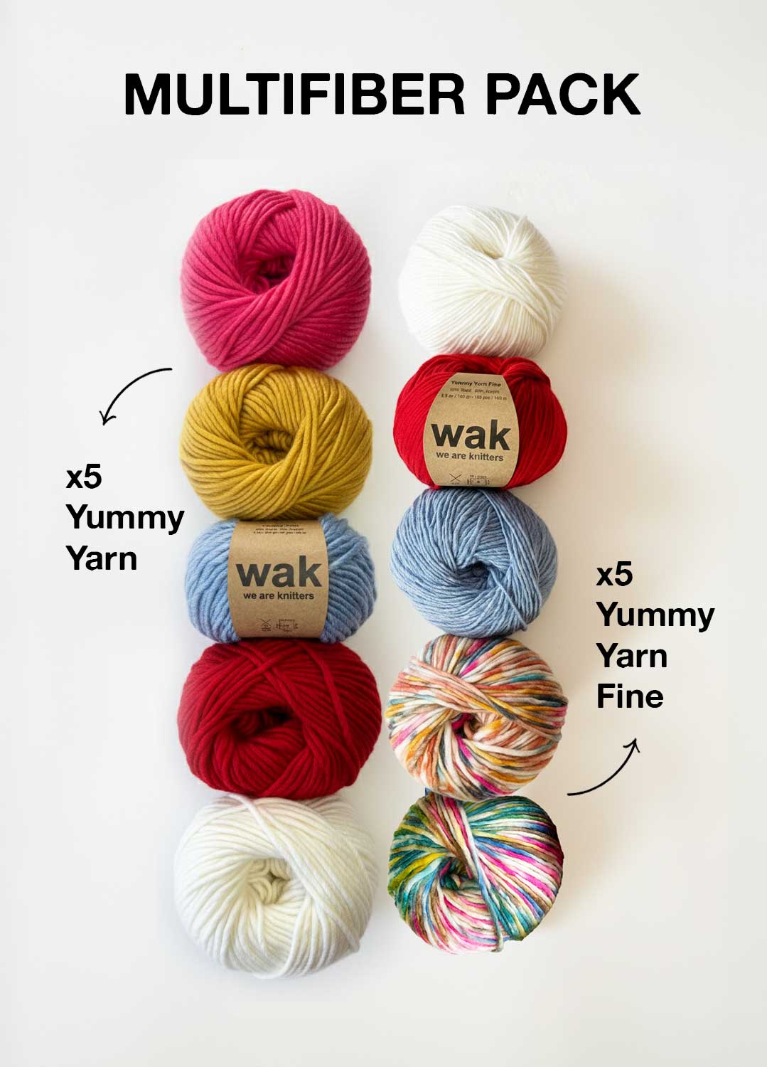 Pack de 10 ovillos de Yummy Yarn & Yummy Yarn Fine