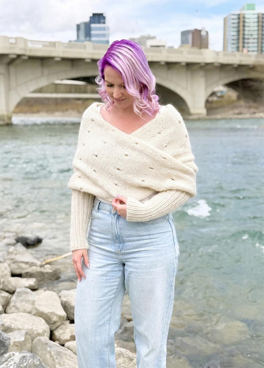 Easy Eyelet Sweater Scarf x @knitatude Kit - Oferta del mes