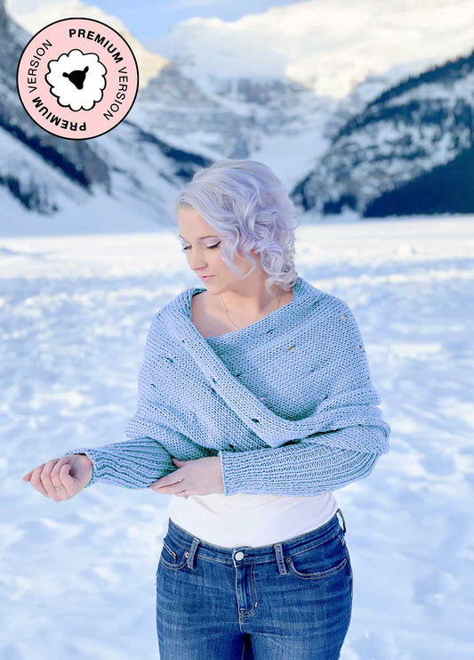 Easy Eyelet Sweater Scarf x @knitatude Kit - Petite Premium Version