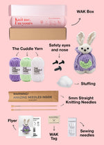 The Knitty Bunny - Easy Mini Knitted Bunny Kit - Cuddle Yarn