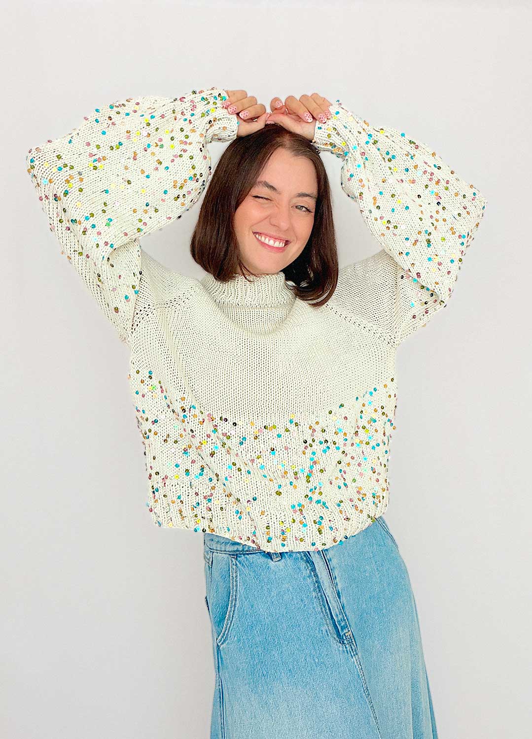 The Rainbow Dancing Queen Sweater Kit x @paula.on.knits