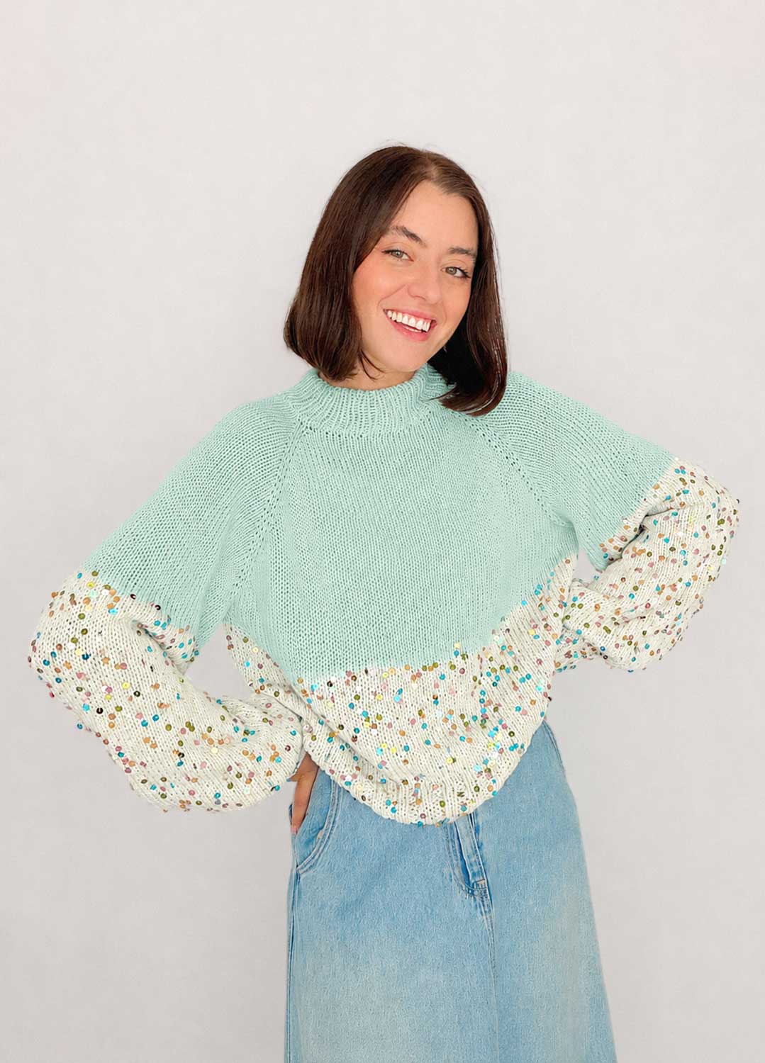 The Rainbow Dancing Queen Sweater Kit x @paula.on.knits