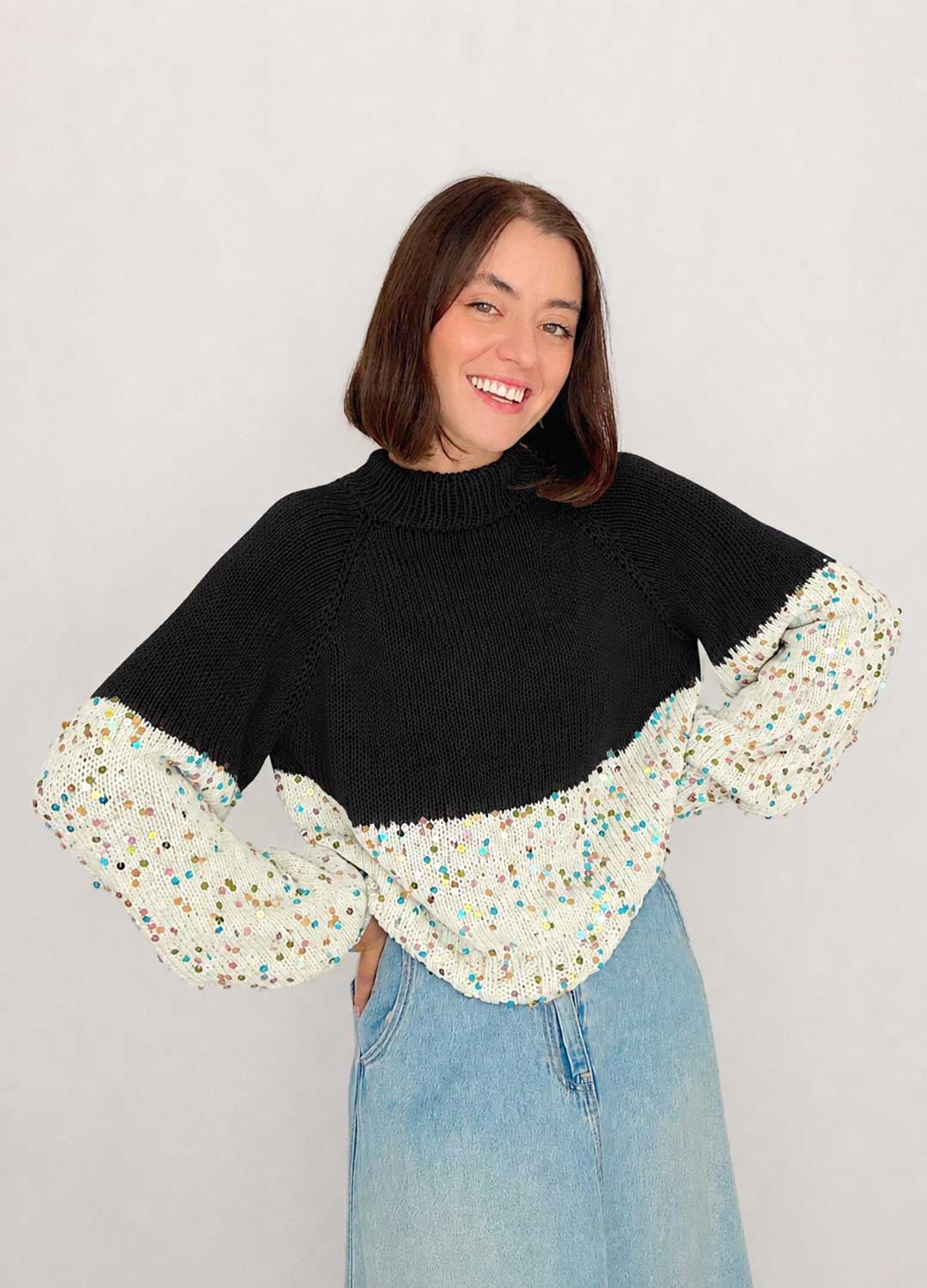 The Rainbow Dancing Queen Sweater Kit x @paula.on.knits