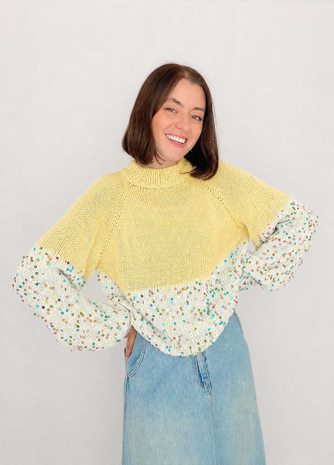The Rainbow Dancing Queen Sweater Kit x @paula.on.knits