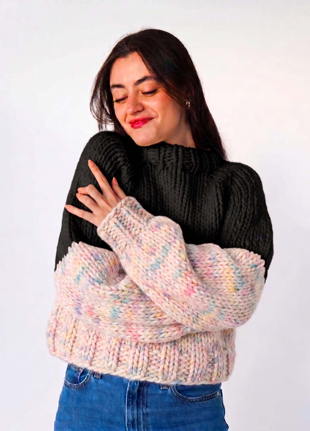 The Rainbow Sweater Kit x @paula.on.knits - Yummy Yarn Version