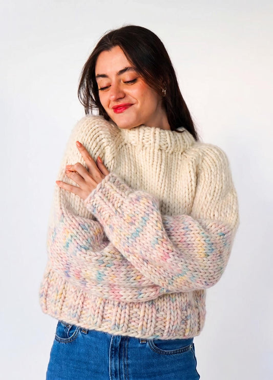 The Rainbow Sweater Kit x @paula.on.knits - Yummy Yarn Version