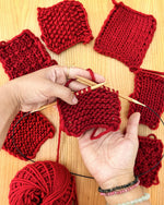 Stitch Sampler: Learn The Basics Knitting Kit - Make your first Cotton Placemat & Coasters